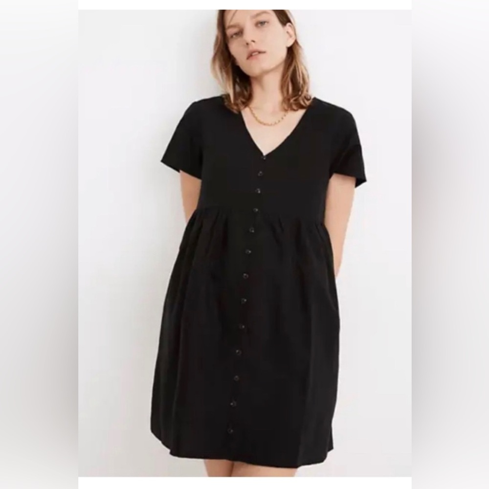 Madewell Black Button-Down Dress